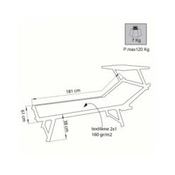 Lettino Prendisole Con Tettuccio Cosma Bari Bianco -Campeggio Negozio lettino prendisole con tettuccio cosma bari bianco per spiaggia mare o giardino 2