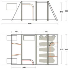 Tenda Ferrino Altair 5 -Campeggio Negozio tenda ferrino altair 5 family struttura pneumatica performatica gonfiabile ampia spaziosa abside anteriore campeggio stanziale 8